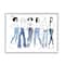 Stupell Industries Denim By Decades Female Fashion Jeans Blue White in White Frame Wall Art